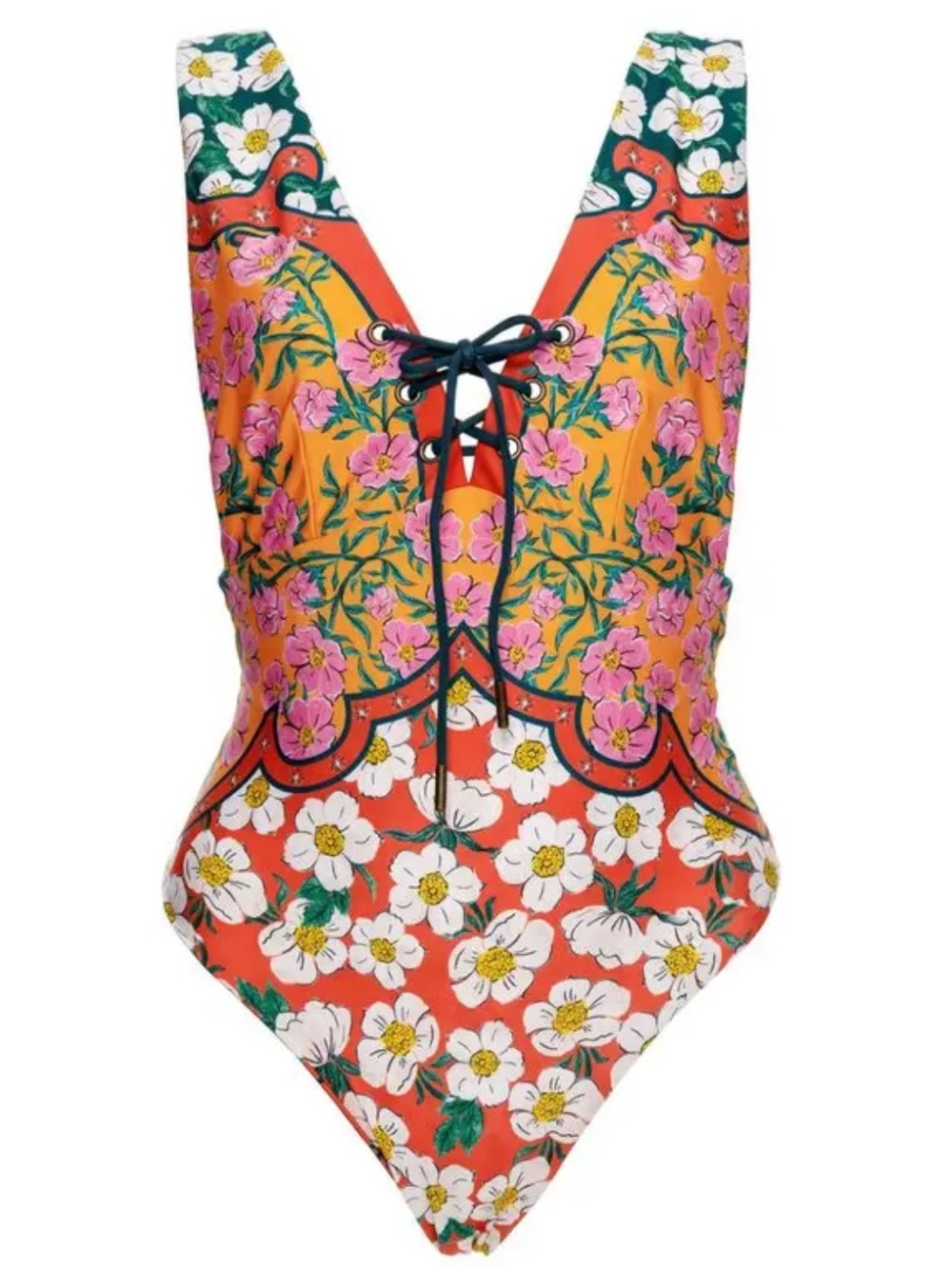 Agua Bendita Priscilla One Piece Swimsuit NWT M Floral MSRP $210